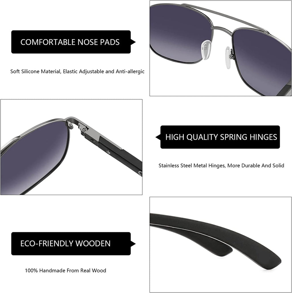 Aviator Wood 100% UV Protection Sunglasses
