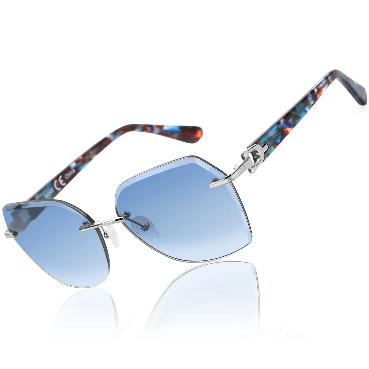 Geometric Diamond Cutting Gradient Sunglasses
