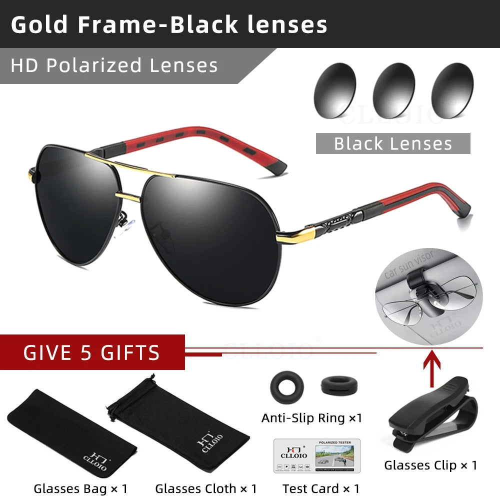 Men Classic Aluminum Polarized Sunglasses