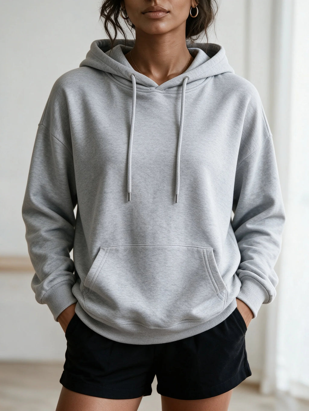 Long Sleeve Drawstring Kangaroo Pocket Hoodies