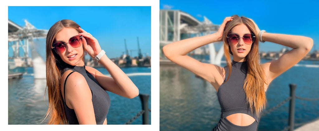 Geometric Diamond Cutting Gradient Sunglasses