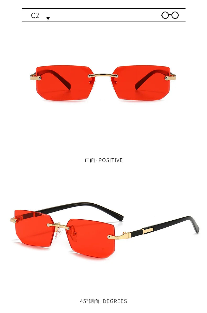 Rimless Rectangle Popular Sunglasses