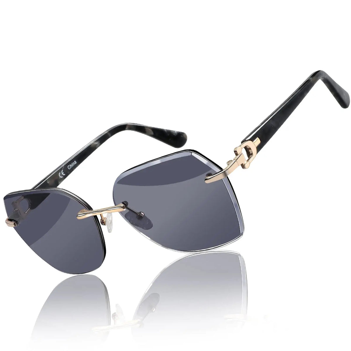 Geometric Diamond Cutting Gradient Sunglasses