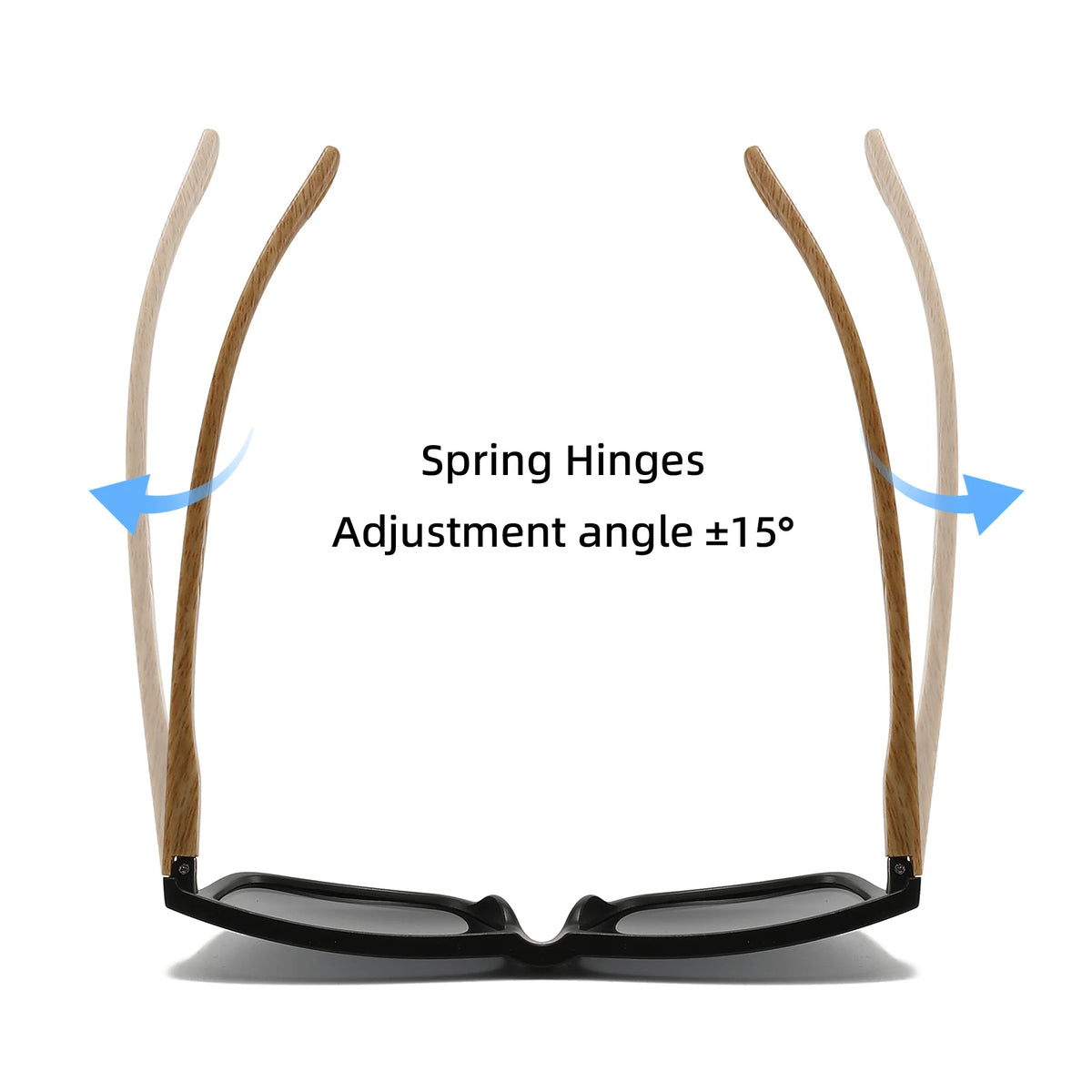Wood Grain Spring Hinge Sunglasses