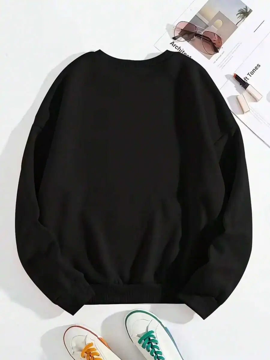 Casual Long‑Sleeve Crew Neck Pullover Sweatshirt