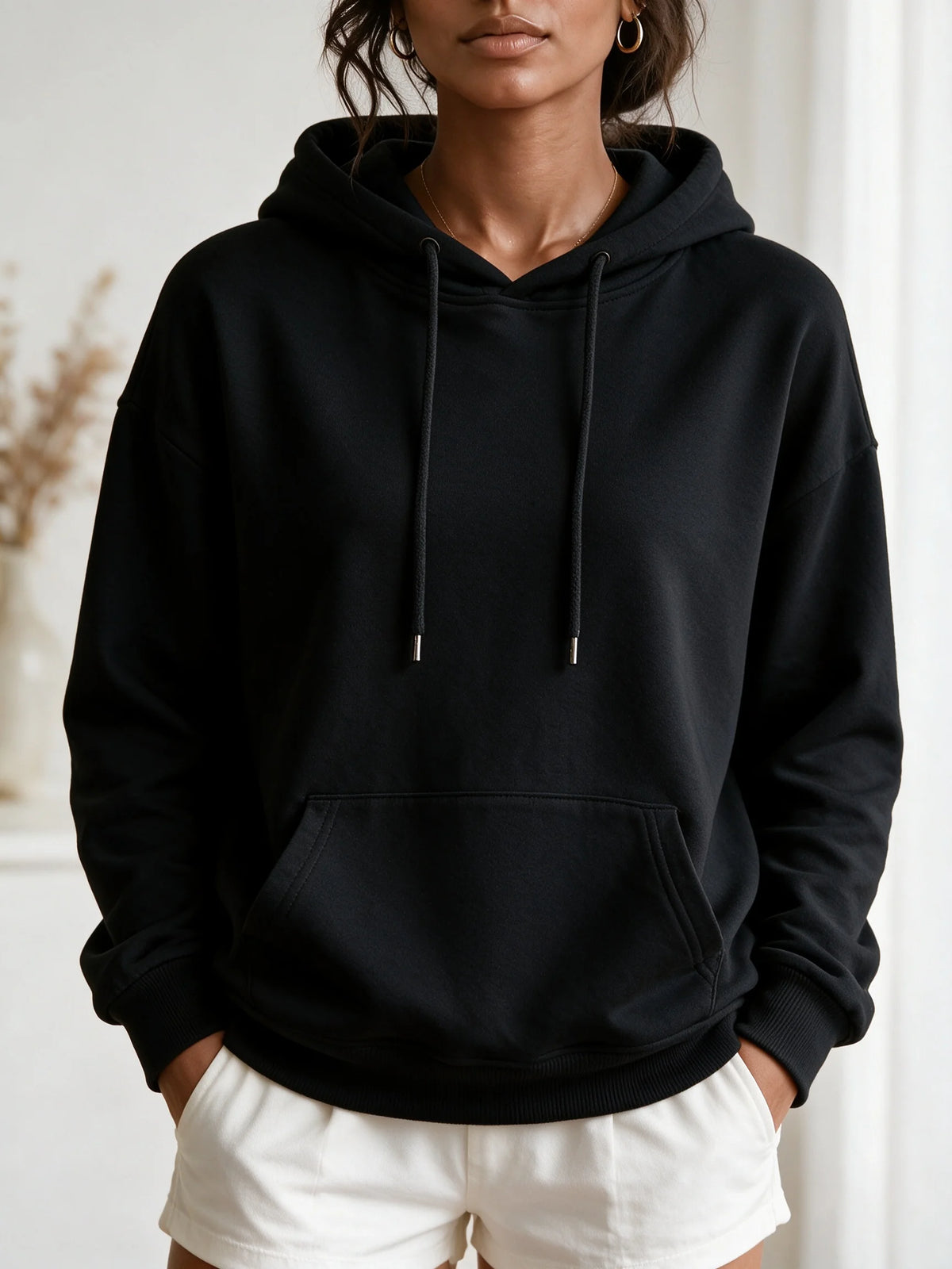 Long Sleeve Drawstring Kangaroo Pocket Hoodies