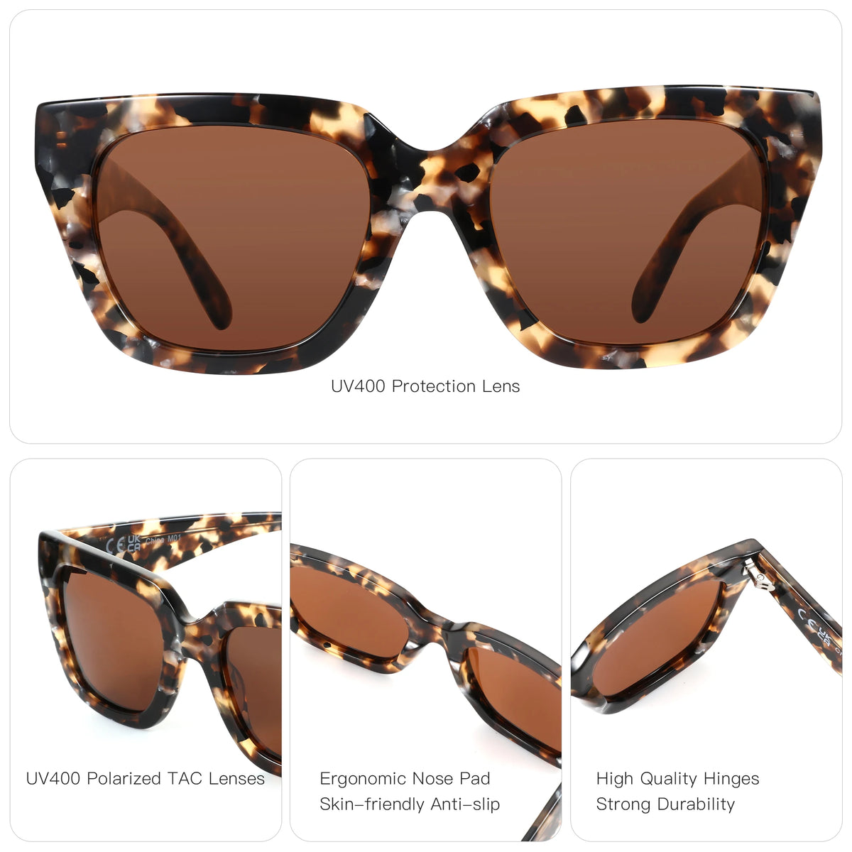 Women Polarized Retro Shades Sunglasses