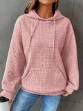 Women Short Length Waffle Knit Hoodie