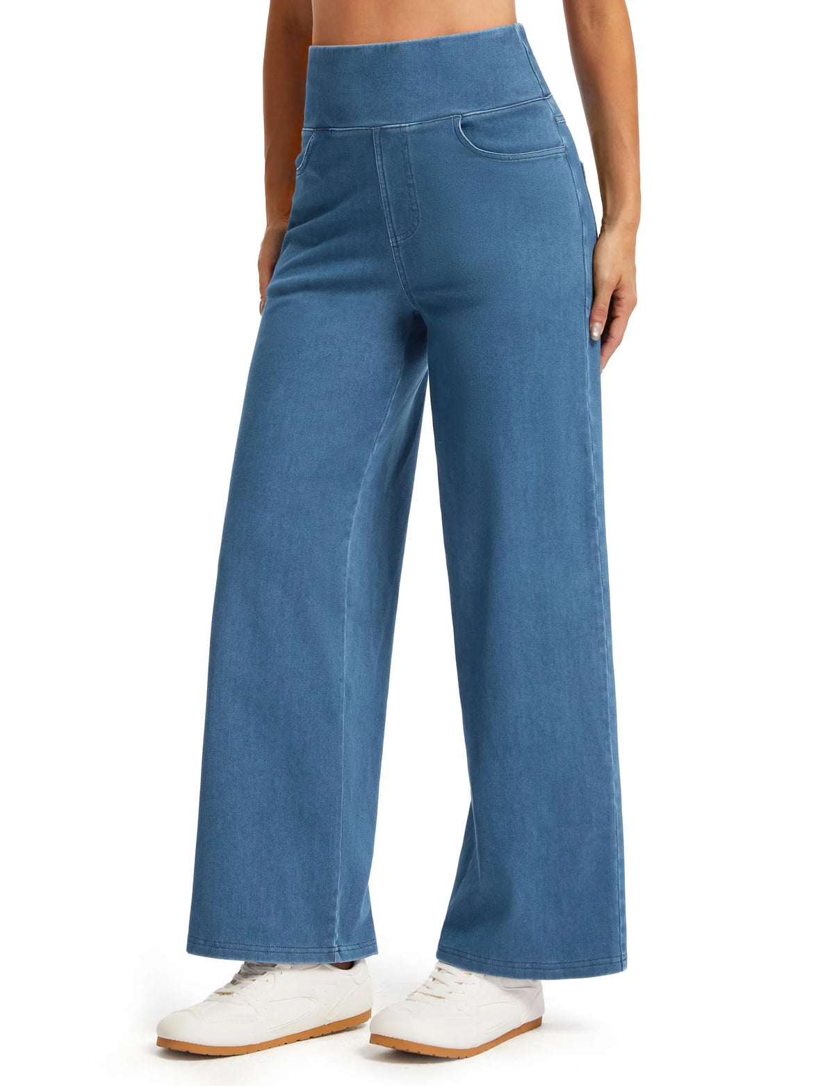 High Waisted Pull on Stretchy Baggy Pants