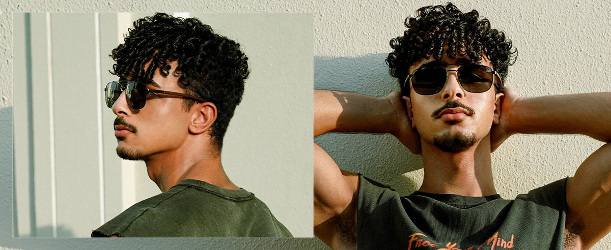 Aviator Wood 100% UV Protection Sunglasses