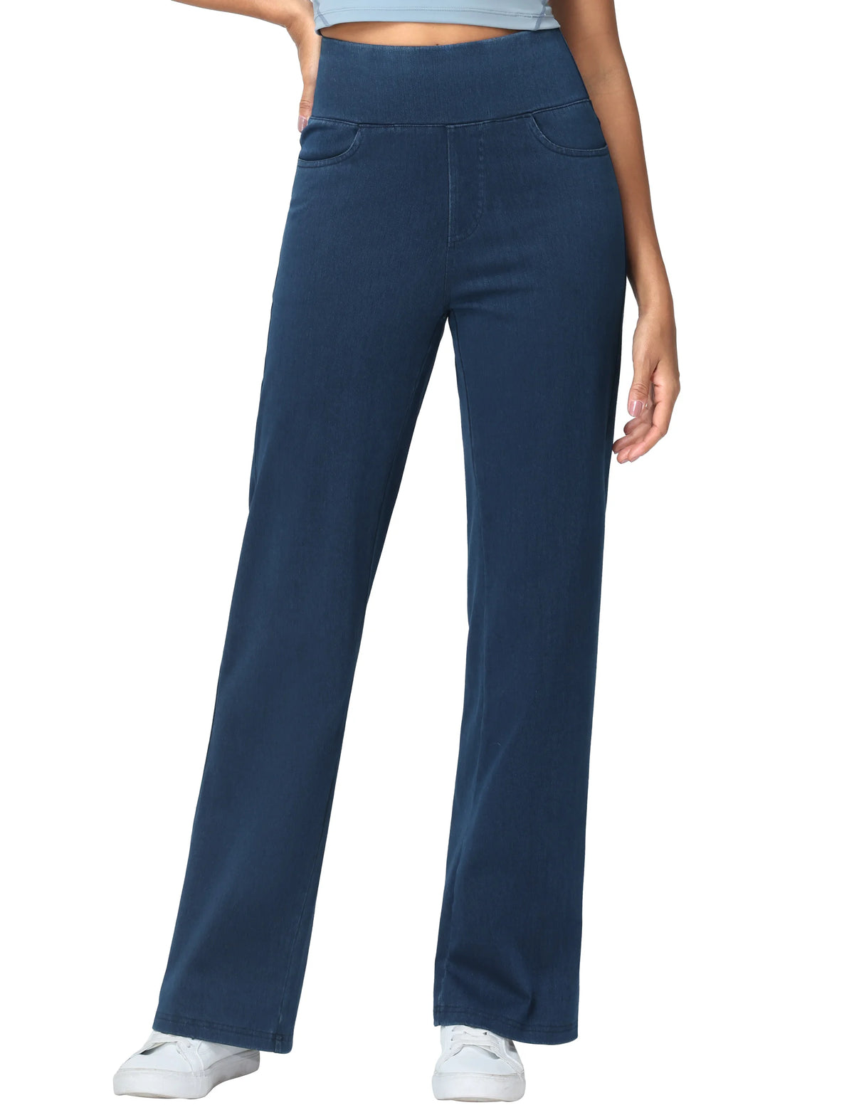 High Waisted Pull on Stretchy Baggy Pants