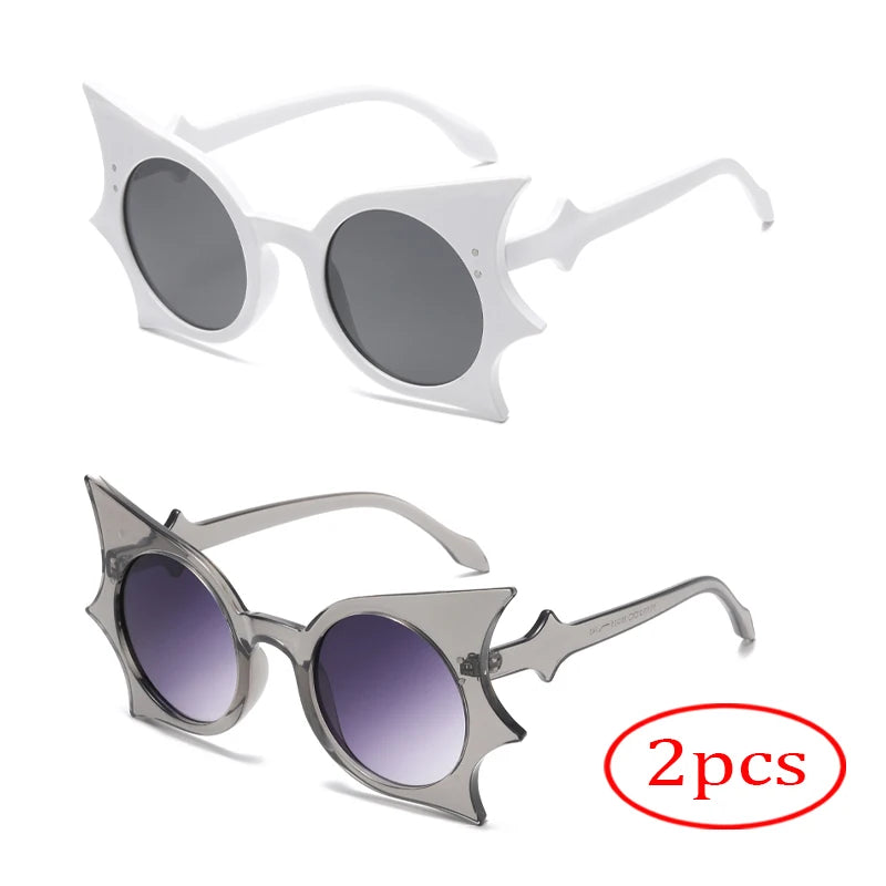 2pcs Bat Shaped Sunglasses