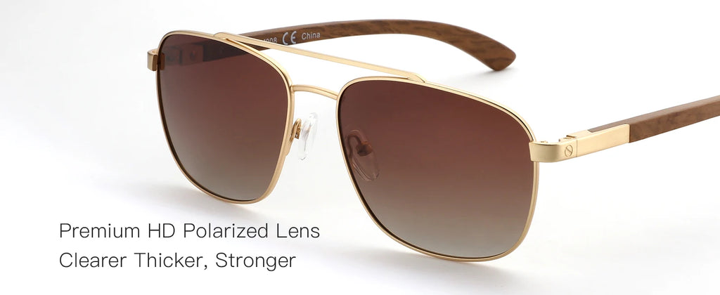Aviator Wood 100% UV Protection Sunglasses