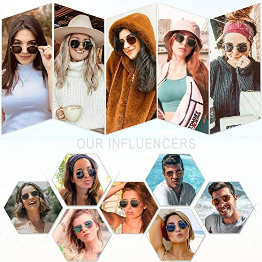 Hexagonal Polygon Shades Square Polarized Sunglasses