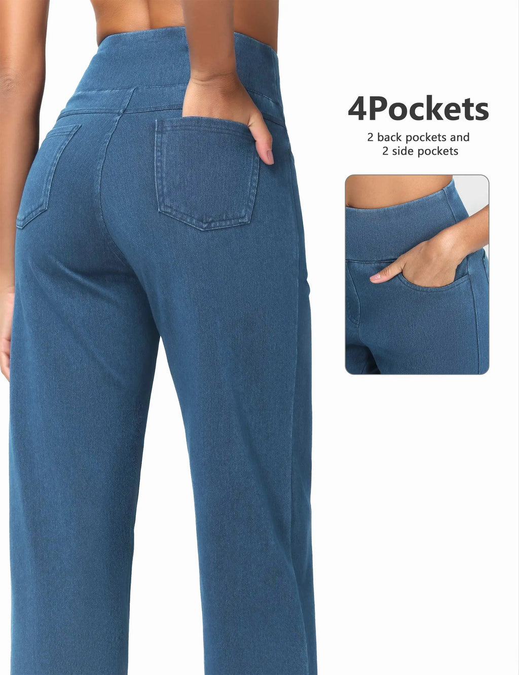 High Waisted Pull on Stretchy Baggy Pants