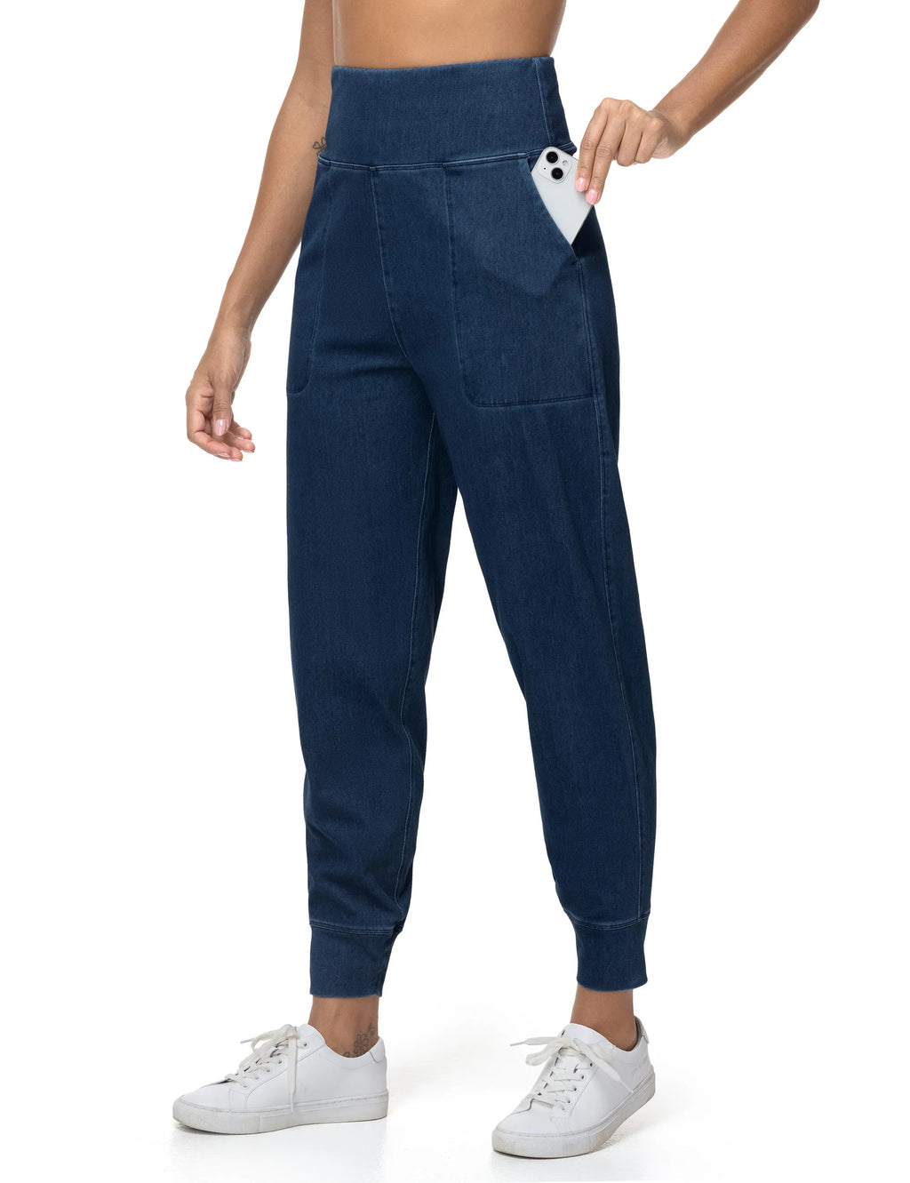 Women High Waisted Denim Joggers Pants