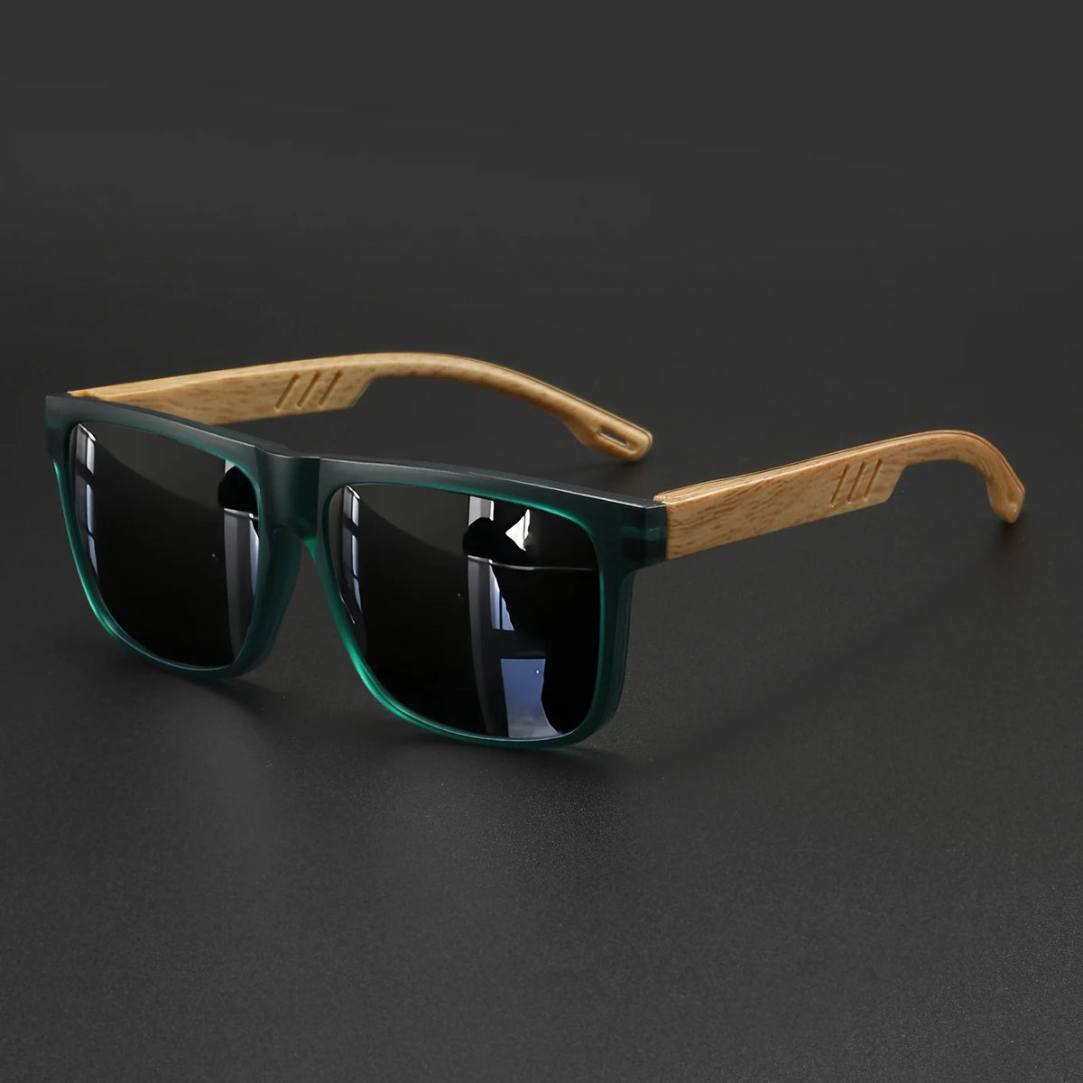 Wood Grain Spring Hinge Sunglasses