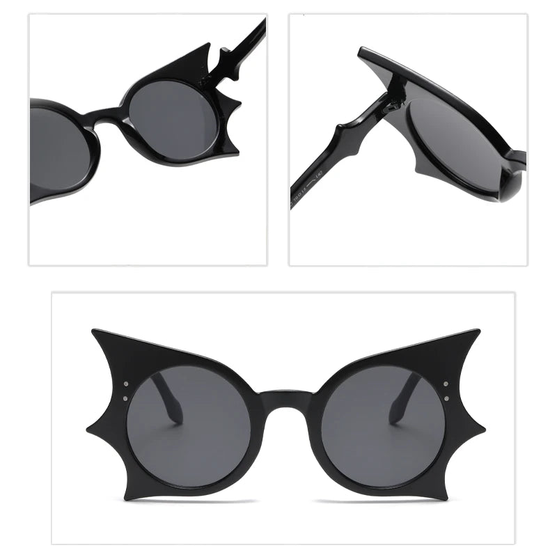 2pcs Bat Shaped Sunglasses