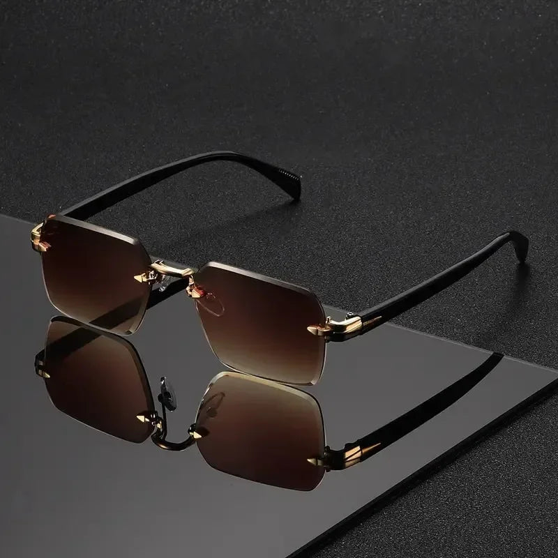 Rimless Rectangle Square Frameless Sunglasses