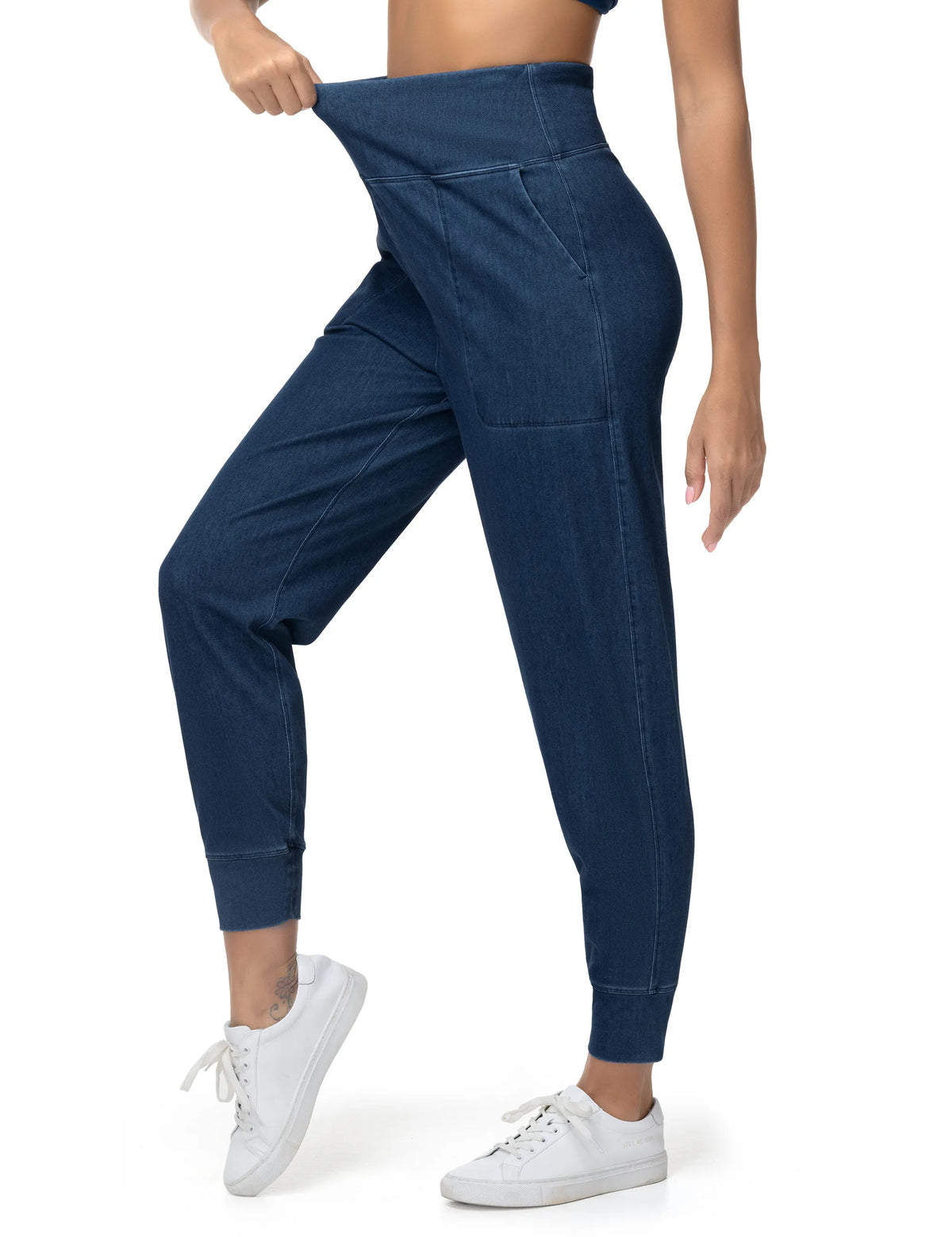 Women High Waisted Denim Joggers Pants