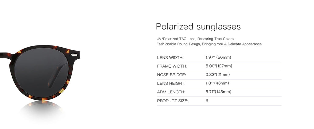 Women Round Polarized Retro Small Sunglasses