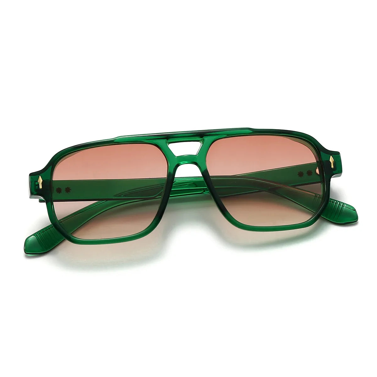 Vintage Double Bridges Men Square Sunglasses