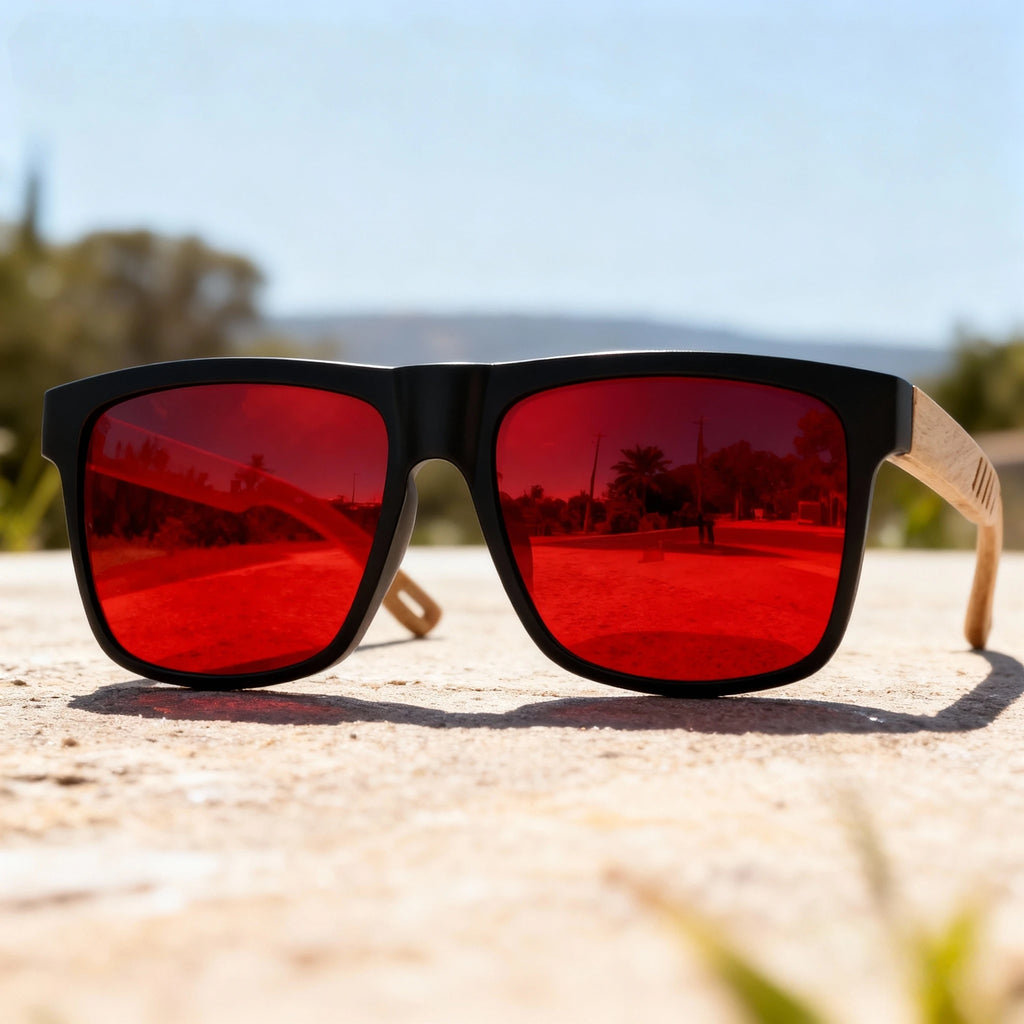 Wood Grain Spring Hinge Sunglasses