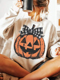 Halloween Plaid Bow Vintage Sweatshirt