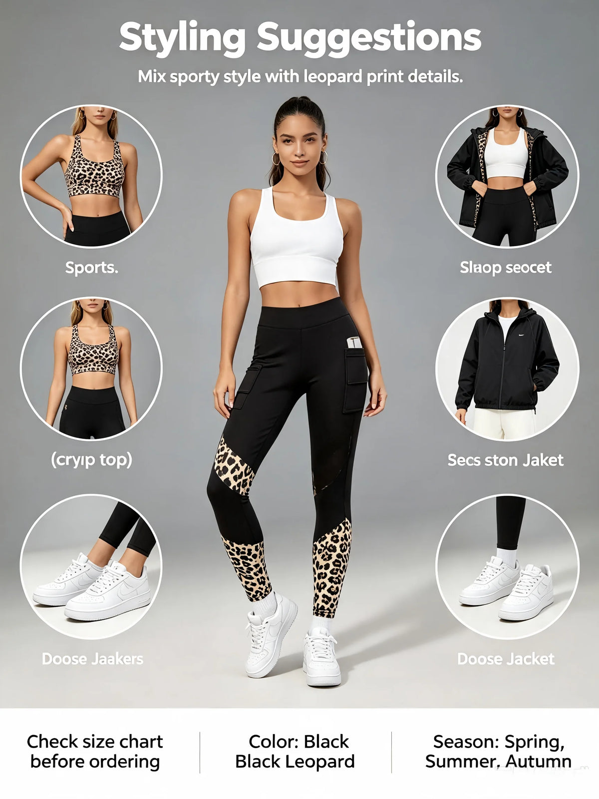 Women's High Waist Leopard Print Leggings
