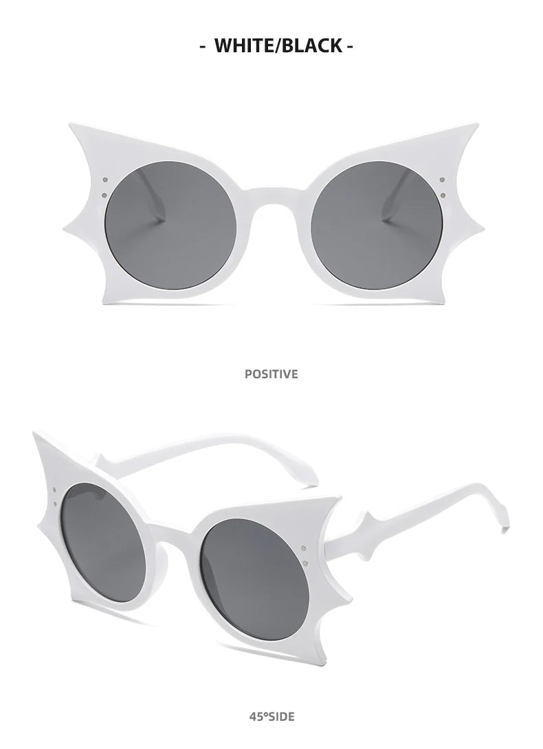 2pcs Bat Shaped Sunglasses