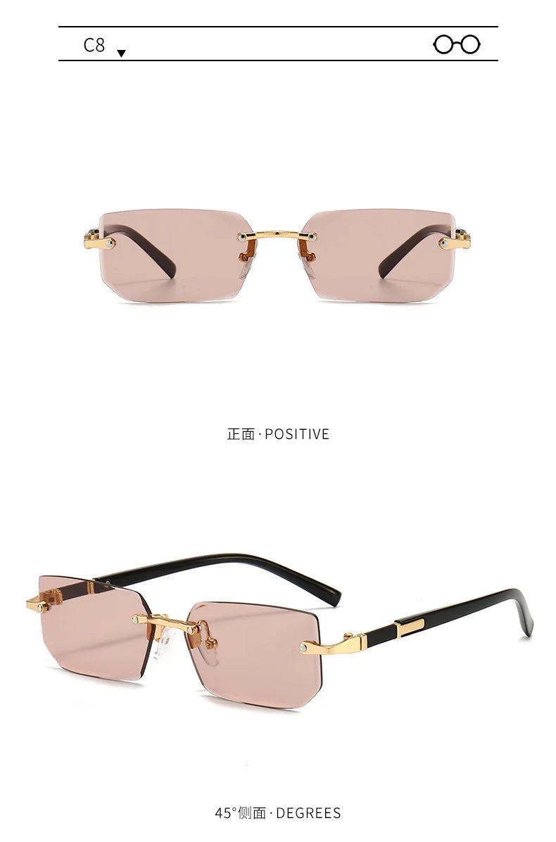 Rimless Rectangle Popular Sunglasses
