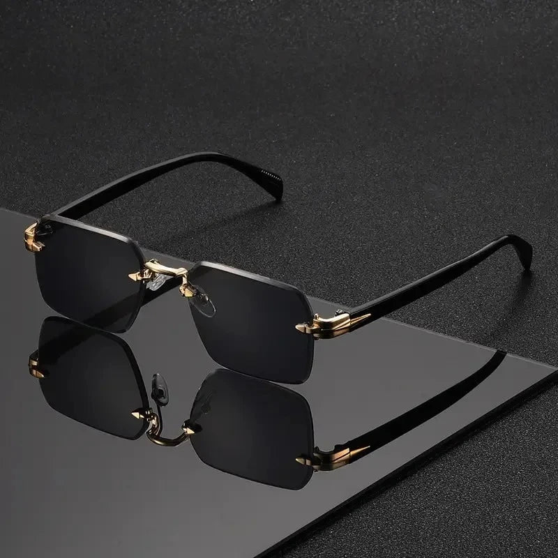 Rimless Rectangle Square Frameless Sunglasses