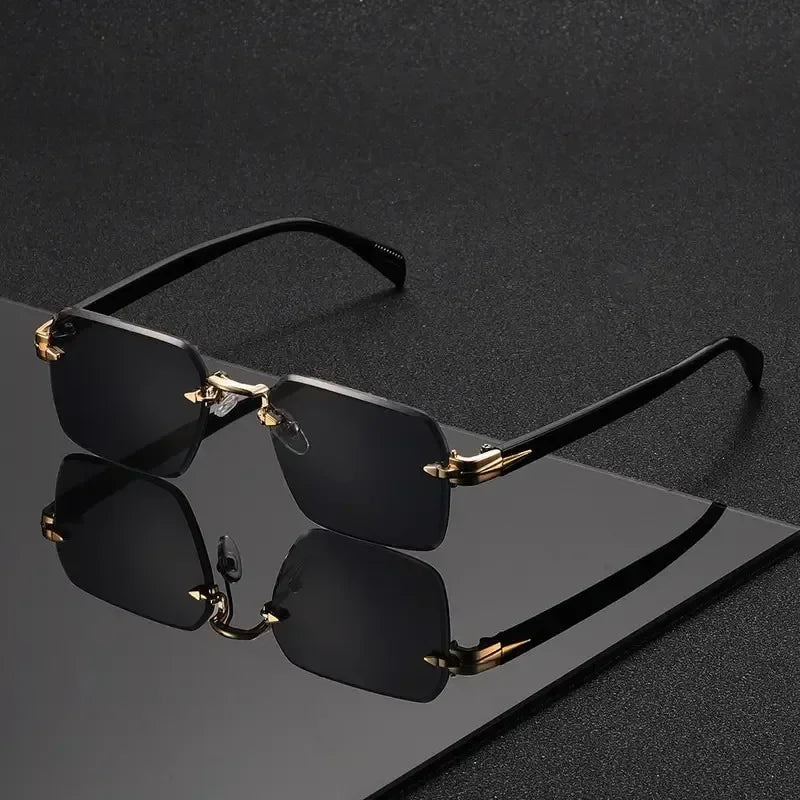 Rimless Rectangle Square Frameless Sunglasses