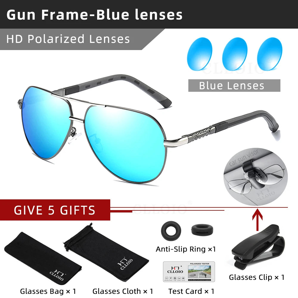 Men Classic Aluminum Polarized Sunglasses
