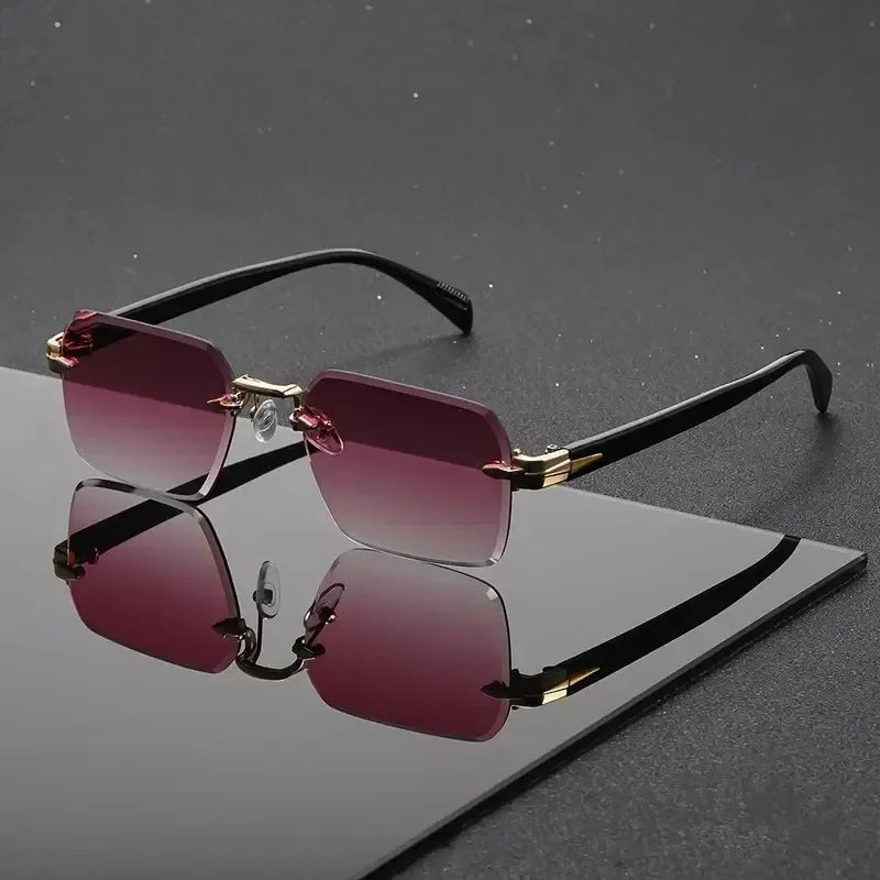Rimless Rectangle Square Frameless Sunglasses