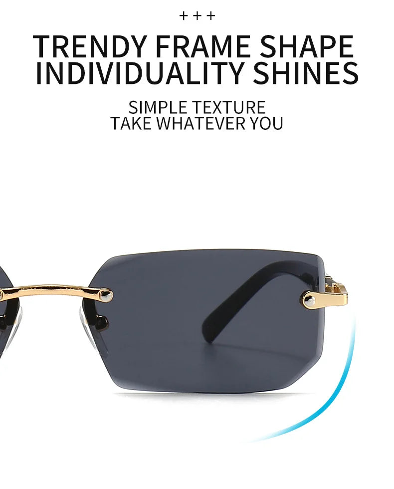 Rimless Rectangle Popular Sunglasses