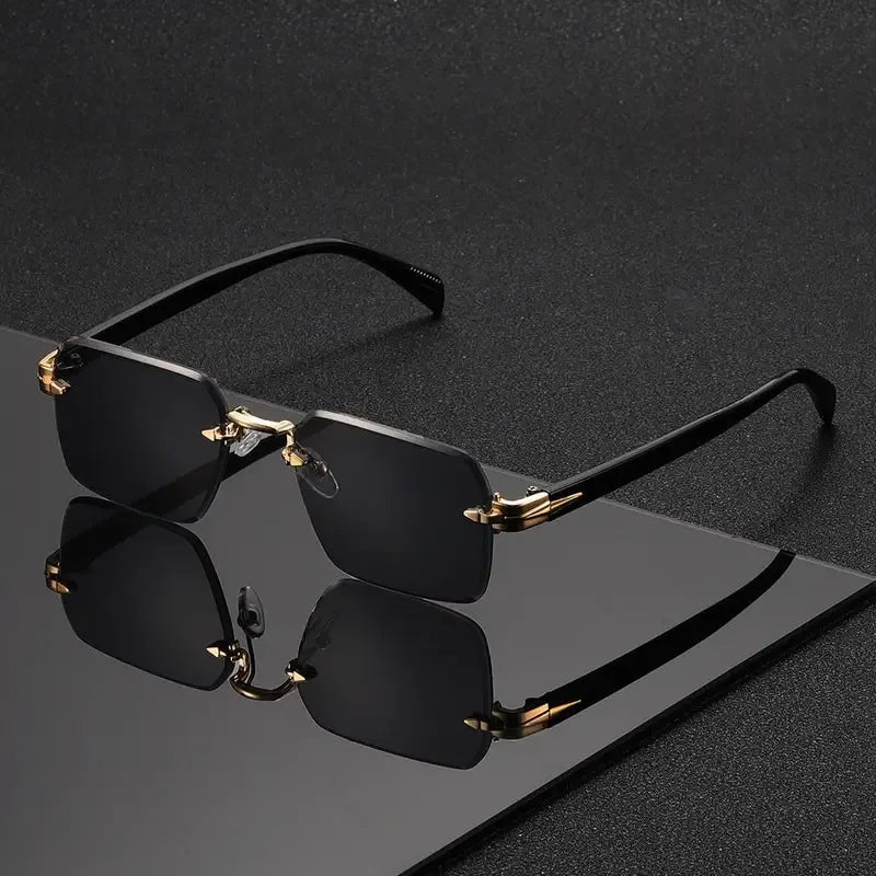 Rimless Rectangle Square Frameless Sunglasses