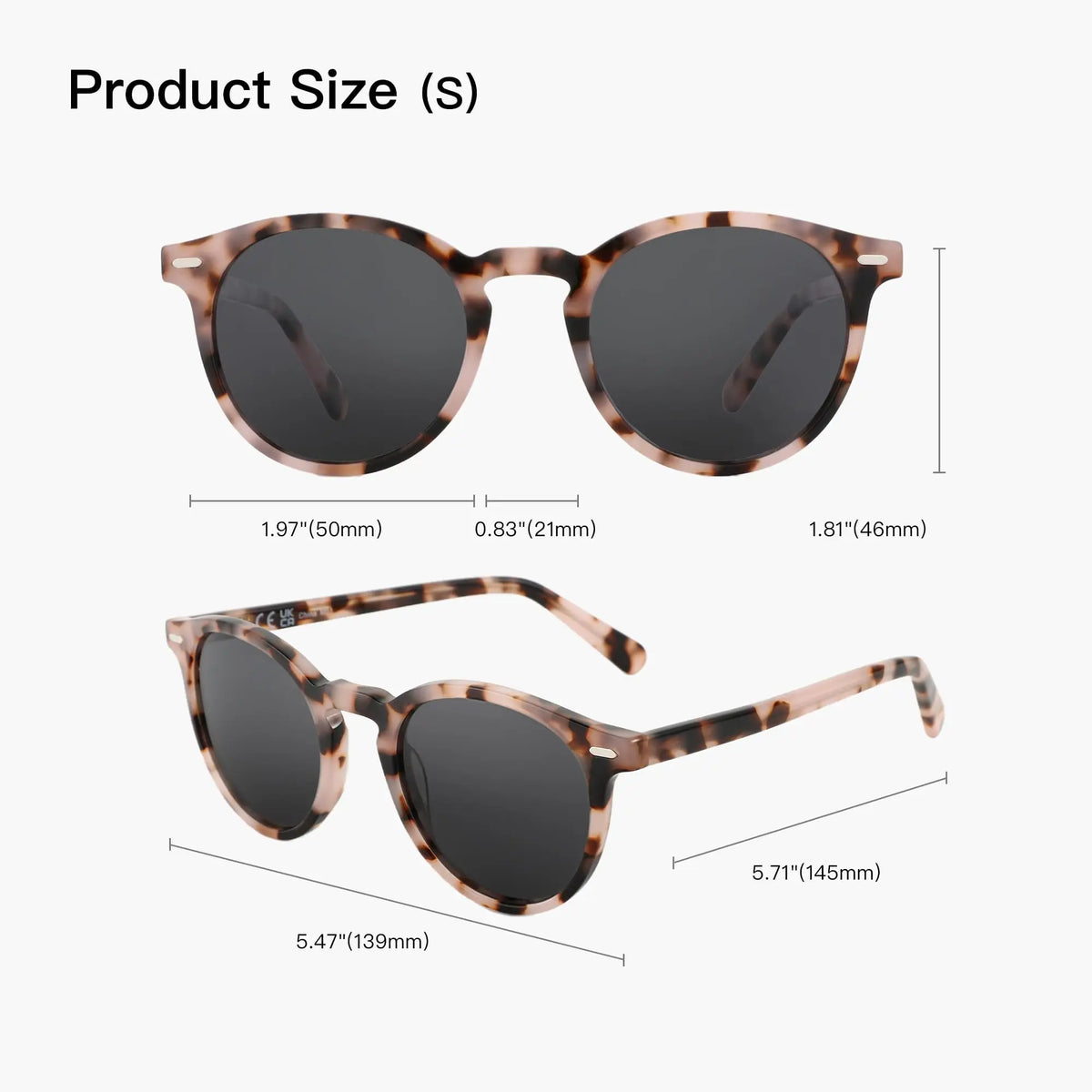 Women Round Polarized Retro Small Sunglasses