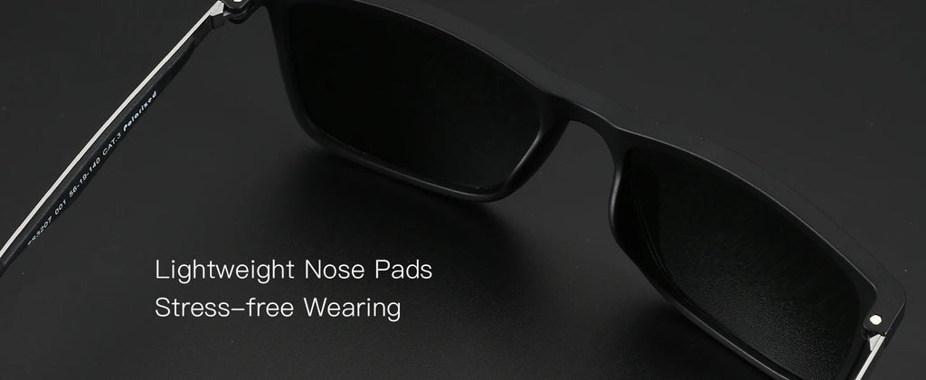 Rectangle Ultralight Carbon Fiber Frame Polarized Sunglasses