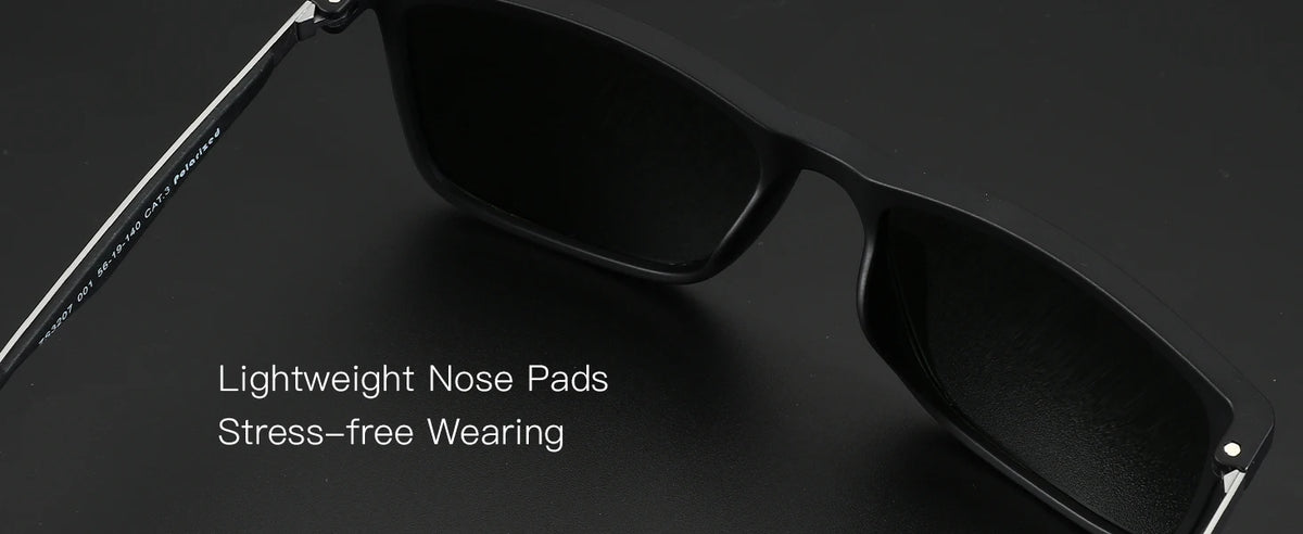 Rectangle Ultralight Carbon Fiber Frame Polarized Sunglasses