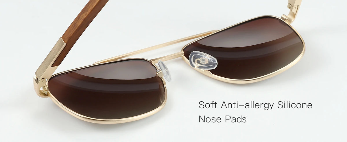 Aviator Wood 100% UV Protection Sunglasses