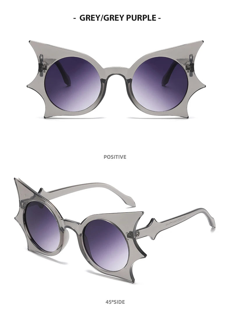 2pcs Bat Shaped Sunglasses