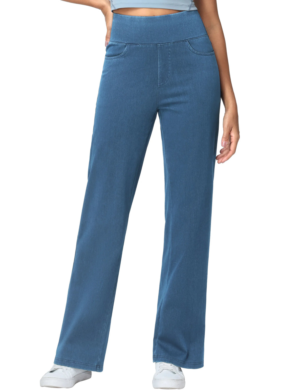 High Waisted Pull on Stretchy Baggy Pants