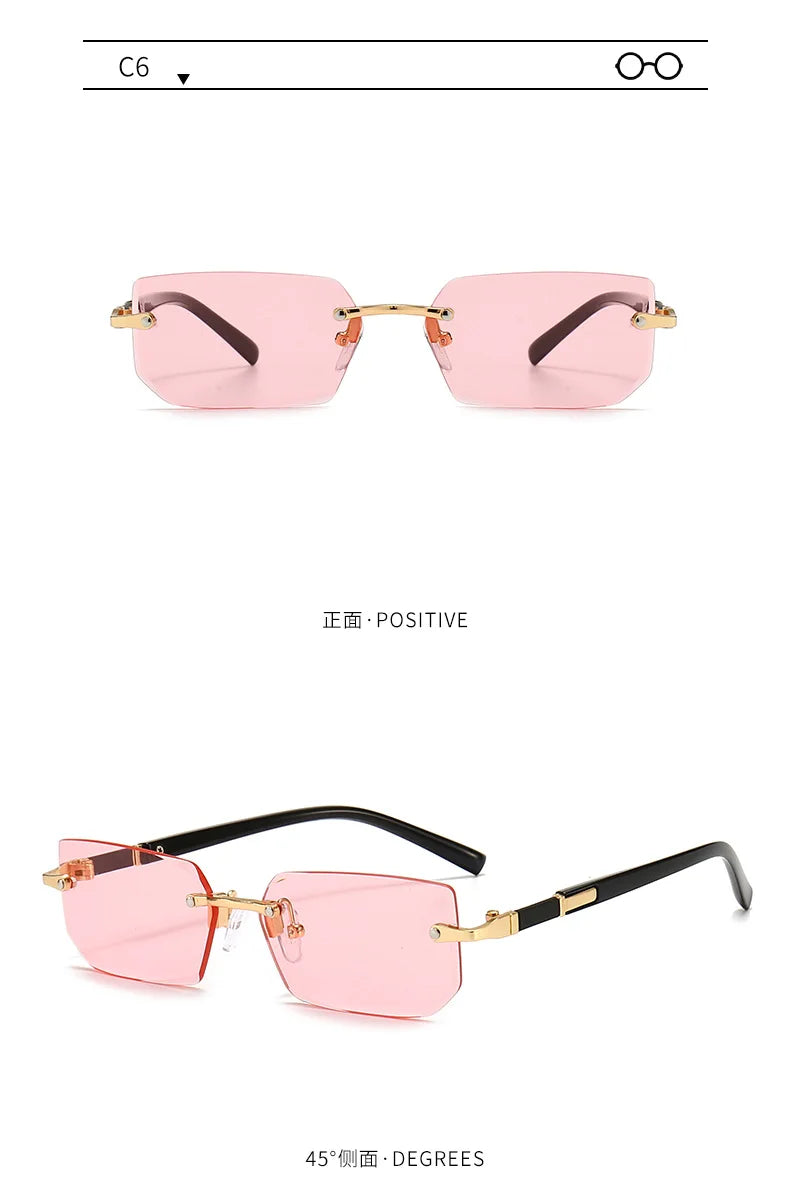 Rimless Rectangle Popular Sunglasses