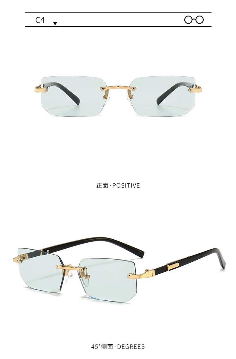 Rimless Rectangle Popular Sunglasses