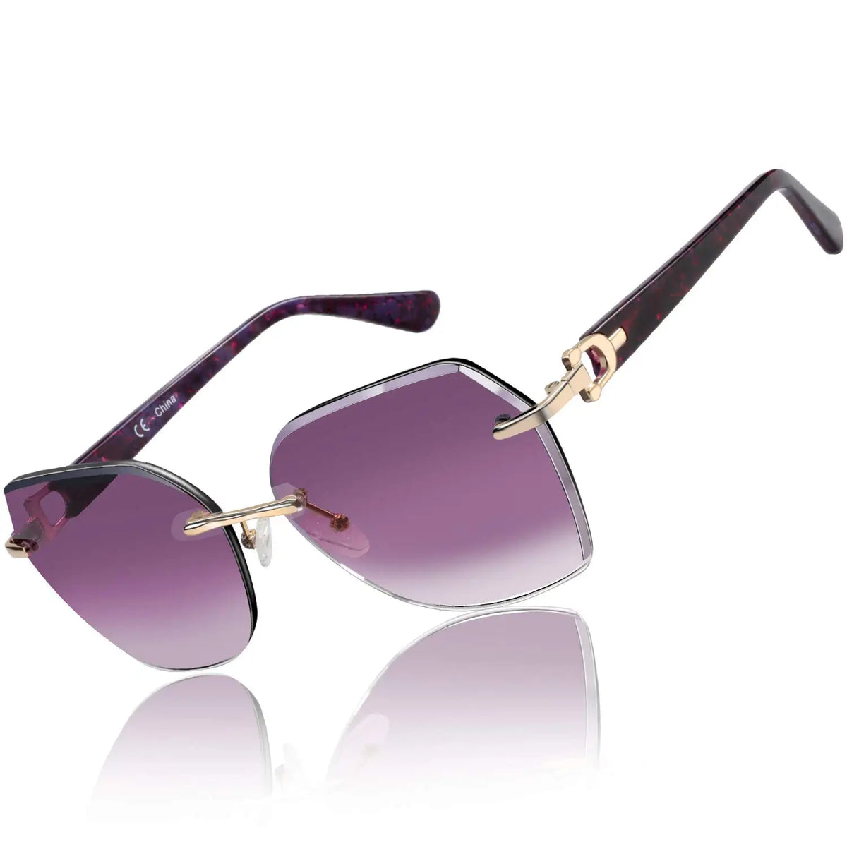 Geometric Diamond Cutting Gradient Sunglasses