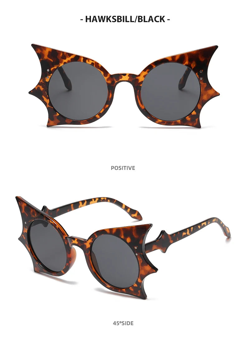2pcs Bat Shaped Sunglasses