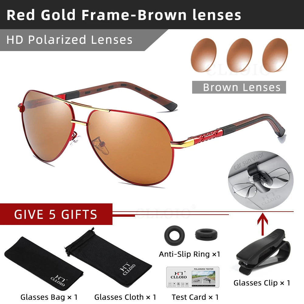 Men Classic Aluminum Polarized Sunglasses