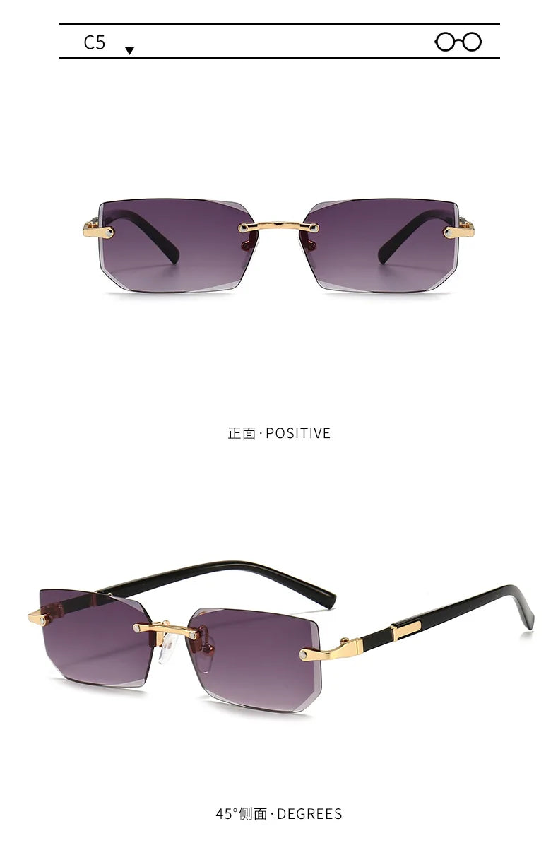 Rimless Rectangle Popular Sunglasses