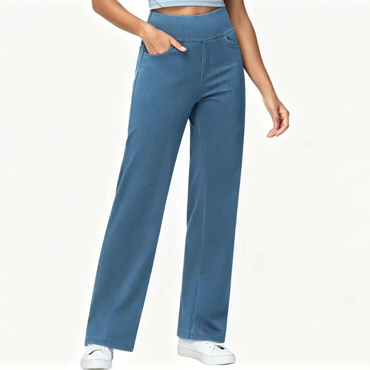 High Waisted Pull on Stretchy Baggy Pants